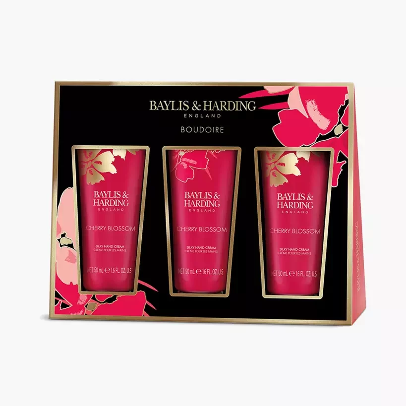 Baylis Harding Boudoire Cherry Blossom Silky Hand Cream Trio Essentials Hub