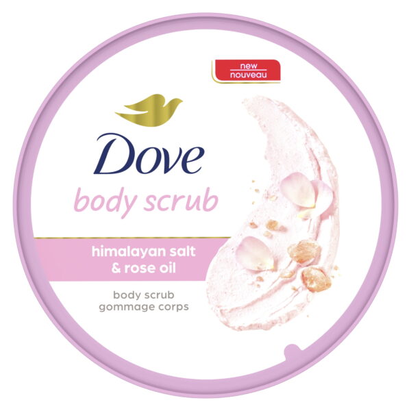 Dove Body Scrub Himalayan Salt & Rose Oil 10.5oz 