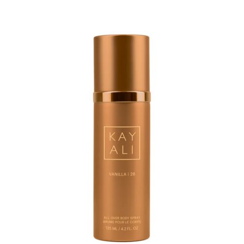 a brown bottle of bodyspray - Kayali Vanilla 28 All Over Body Spray 125ml - Limited Edition